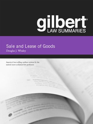 cover image of Law Summaries on Sale and Lease of Goods, 14th